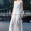 high quality solid color white chiffon maxi long dress summer