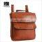 Three layer top quality leather school backpack bag