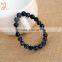 Gemstone snow flake round beads bracelet jewelry