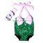 New arrivel toddler mermaid romper and headband set, toddler mermaid romper and headband set