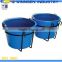 Blue Painted Steel Double Bucket Flower Pot Holder for Wooden and Steel Fencing YS41080