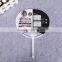 Custom Logo big size plastic pp round fan pp hand fan plastic handle fan for advertisement