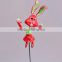 Hot Sale in USA 4 Inch Wholesale Long Ears Plastic Girl Rabbit Toys, Garden Flower Sticks