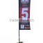 100% polyester flying banner with iron base