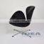 Replica Swan Chair - Black Genuine Leather