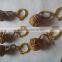 NAUTICAL MONKEYS FIST SAILORS ROPE KNOT KEY RING WITH BRASS SHACKLE 13428
