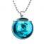 Dog Glow in The Dark Pendant Necklace Round Glass Necklace Glow in The Dark Jewelry