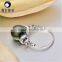 latest gold ring designs engagement tahitian pearl rings 10-11mm large pearl size