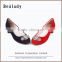 2016 Latest italy genuine leather red ballerinas women shoes with rhinestone