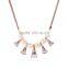 Elegant Simulated Pearl Real 18k Rose Gold Plated Horn 5 Big CZ Diamond Collar Statement Necklaces & Pendants for Women Jewelry                        
                                                Quality Choice