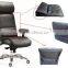 Black leather luxury manager computer chair with armrest
