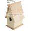 2016 Wholesale FSC small wood carved unfinishe decorative wooden bird houses