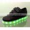 Fashionable Black pu Led Light Running Shoes Light and Soft for Men and Women Kids Runners