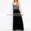 Fashion Wholesale Maxi Dress with Sequin and Mesh Crop Top