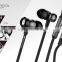 OEM stereo metal flat cable earphone with mic and volume control