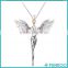 Fashion 925 sterling Silver jewelry Charming flower fairy Necklace, Multiple colors CZ Diamond Angel Necklace