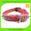 Jeweled Bling Bling Metal Nylon Dog Collar in Pink