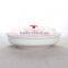 Set of 3 Ceramic storage bowl fruit bowl plastic cover can do color or decal