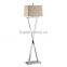 2017 hotel decorative Chrome floor lamp with brown linen shade good for inn decor high end floor standing light