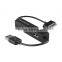 Low-cost high-speed plastic casing 1 port MINI USB OTG(on-the-go) Cable for iphone and 3 port USB 2.0 HUB