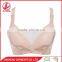 Newest adjustable underwired deep V-shape nude bra wearing indian women