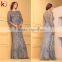 Sexy New Fashion Design Handmade Shiny Crystal Beaded Sequins Sexy Transparent Back Elegant Long Sleeve Party Dresses