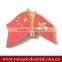 Countries Crossed Aluminium material Laos National flag shape lapel pin badge