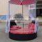 Round Wicker Daybed With Mosquito Net Aluminum Frame