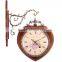 China Wholesale Cheap Double Sided Wooden Clock Themes For Decor