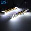 2016 Hot sale Universal aluminium waterproof car led cob drl with turn signal