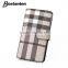 vertical stripes credit card and ID card holder long style leather