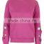 Eyelet Details Design Pullover women comfort color sweatshirts custom