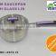 16cm stainless steel saucepan with glass lid/soft touch silicon handle in purple color