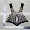 New fashion rhinestone beaded felt fabric collar, chunky bead necklace for garment