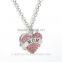 2016 cheap Hot Crystal Love Heart Pendent Necklace Fashion Family Xmas Gifts Jewelry