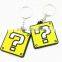 Factory supply square shape custome silicone rubber keychains