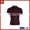Red Stripe V cone collar Rugby kits,customized fitness sublimation tops