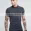 New Design Custom Short Sleeve Three Button Placket Dark Grey Men's Cotton Spandex 200gsm Casual Skinny Slim Fit Polo T-Shirt