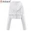 oem service custom 100% cotton fleece women short hoodies