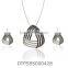 Onyx CZ studded Designer Silver Pendantset