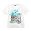 Cat-like animal pattern print fashionable boy T-shirt