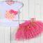 S80005T, baby's girls kids children's suits,Girls clothing sets Lovely Big flower T-shirt + tutu skirt 3D bow skirt