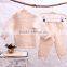 Factory price winter warm baby clothing organic baby girl clothes 2pcs set