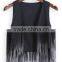 Dark Navy Beautiful Women Fashion Tassel Ombre Vest