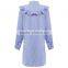 Women Long Sleeve Striped Dress Shirt Latest Fashion Dresses Design Photo For Ladies