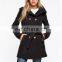 best selling classic wool-blend double-breasted women's coat wholesale