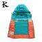 Lady's Cotton Vest contrast color removed hoodied down vest jackets