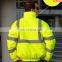 100% polyester safety reflective waterproof raincoat 3 in 1 jacket