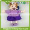 custom soft plush stuffed hand puppet/ kids purple rag doll toy
