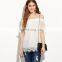 2017 summer lace flower shirt one shoulder shirt cute short slevee shirt for ladies